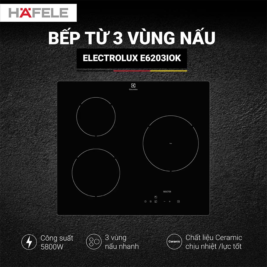 Bếp từ 3 vùng nấu Electrolux E6203IOK  QH246509 1